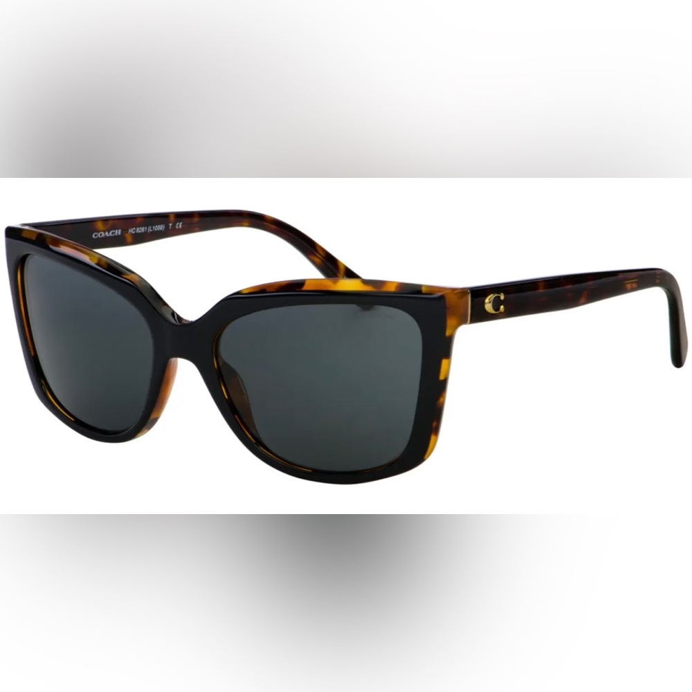 Coach Black/Tortoise Squared Cat-Eye Sunglasses Women's - HC8261 544687 56